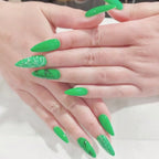 Stiletto Nail Art Set Artistic Green Design Easy Application