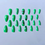 Stiletto Nail Art Set Artistic Green Design Easy Application