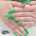 Stiletto Nail Art Set Artistic Green Design Easy Application