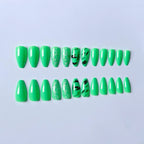 Stiletto Nail Art Set Artistic Green Design Easy Application