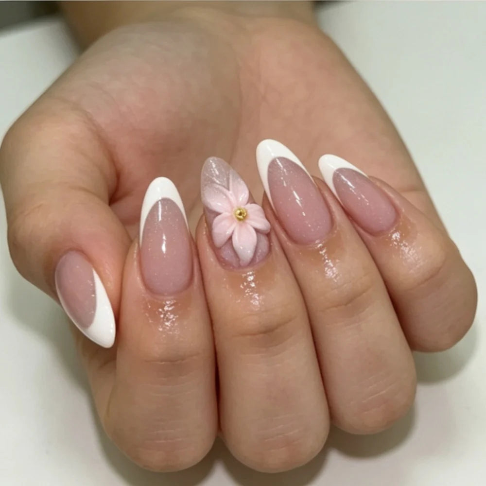 Stiletto Nail Enhancements Floral Embellishments Gelatin & Rolled Strips