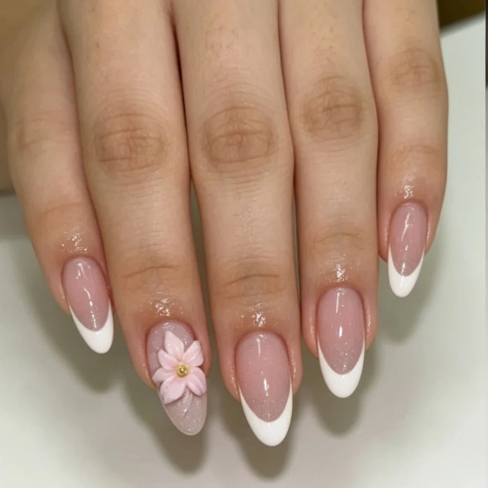 Stiletto Nail Enhancements Floral Embellishments Gelatin & Rolled Strips