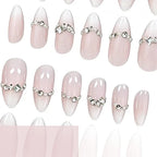 Stiletto Nail Enhancements Rhinestone Embellished Set of 24