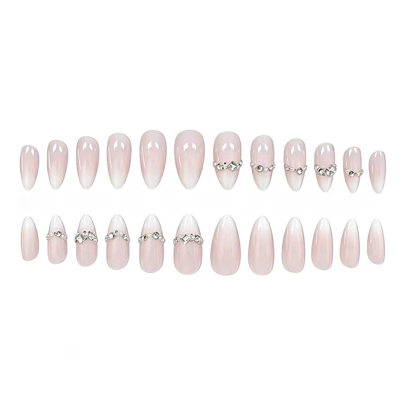 Stiletto Nail Enhancements Rhinestone Embellished Set of 24