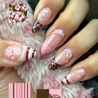 Stiletto Nail Extensions 3D Floral Handcrafted Easy Apply