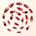 Stiletto Nail Extensions Acrylic 3D Rose & Gold Leaf