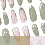 Stiletto Nail Extensions Acrylic Gold & Floral Set of 24