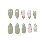 Stiletto Nail Extensions Acrylic Gold & Floral Set of 24