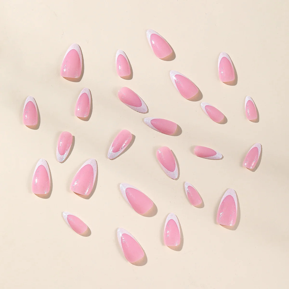 Stiletto Nail Extensions Durable Acrylic Glossy Light Pink