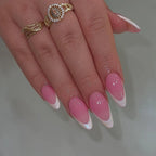 Stiletto Nail Extensions Durable Acrylic Glossy Light Pink