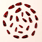 Stiletto Nail Extensions Floral Design Glossy Finish & Chip-Resistant