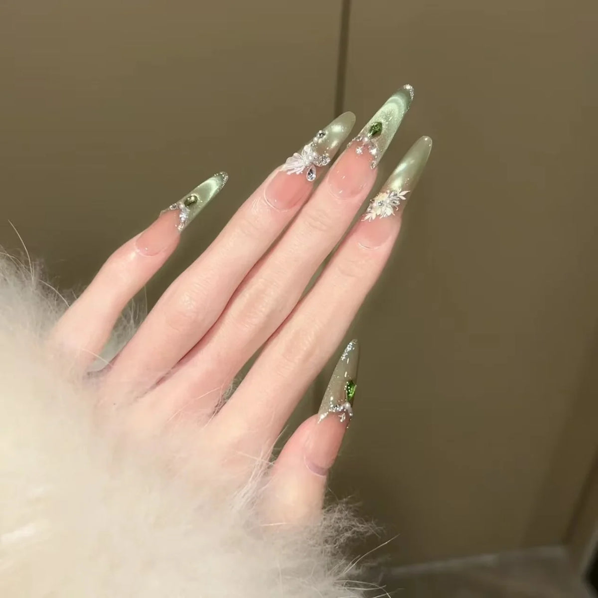 Stiletto Nail Extensions Floral Durable & Easy Application