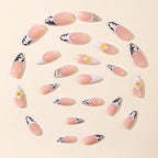 Stiletto Nail Extensions Floral & Gold Easy-Apply