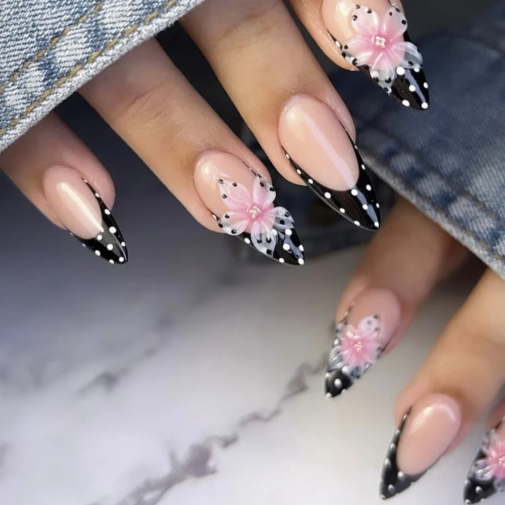Stiletto Nail Extensions Floral Press-On Chip-Resistant