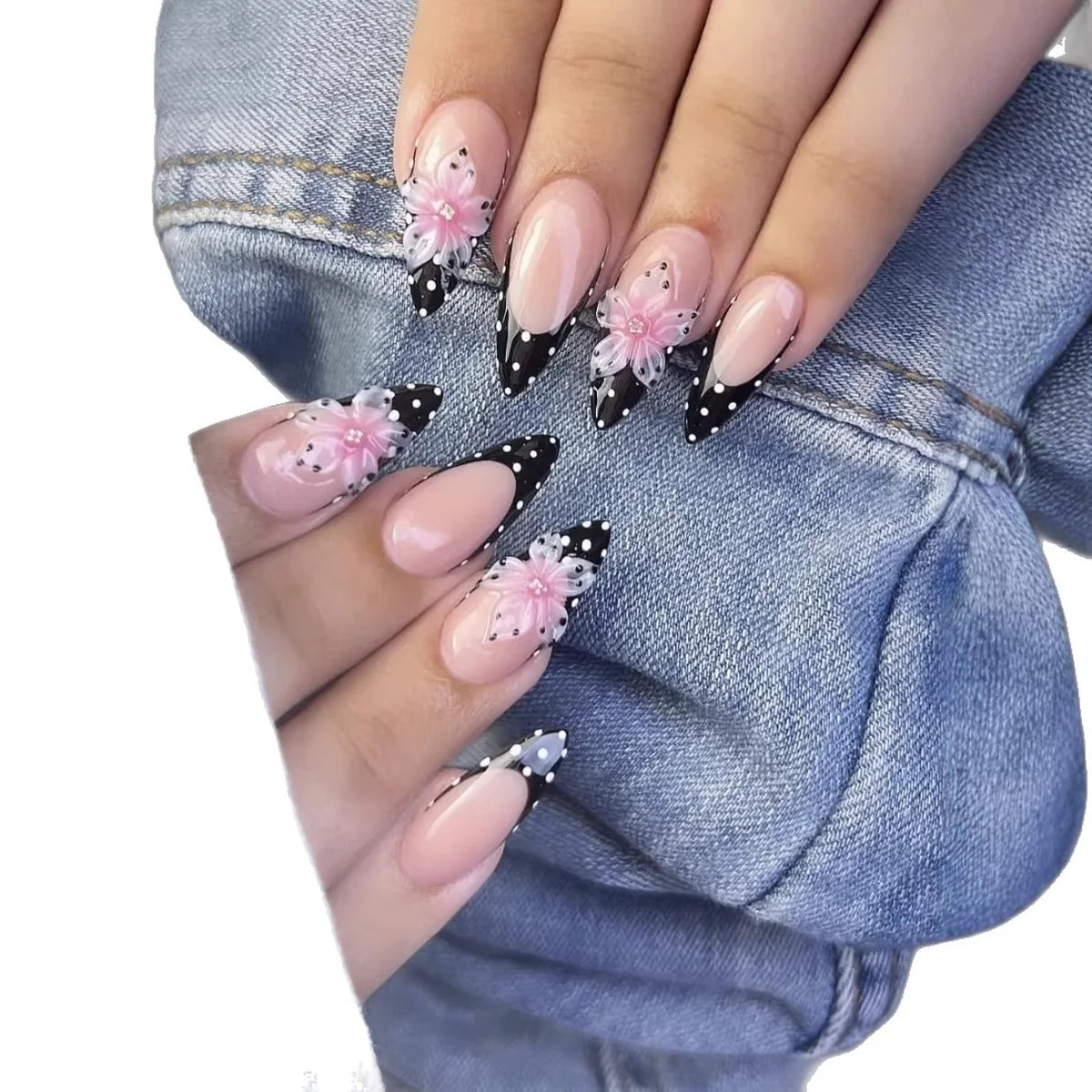 Stiletto Nail Extensions Floral Press-On Chip-Resistant