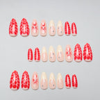 Stiletto Nail Extensions Floral & Textured Press-On Set