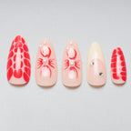 Stiletto Nail Extensions Floral & Textured Press-On Set