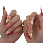 Stiletto Nail Extensions Floral & Textured Press-On Set