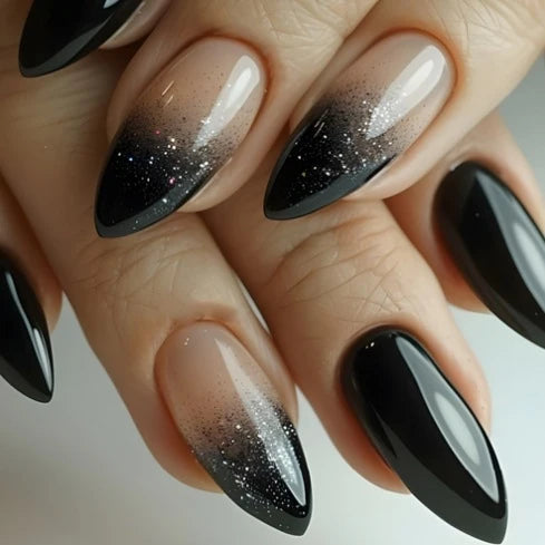 Stiletto Nail Extensions Glitter Ombre Easy At-Home Application