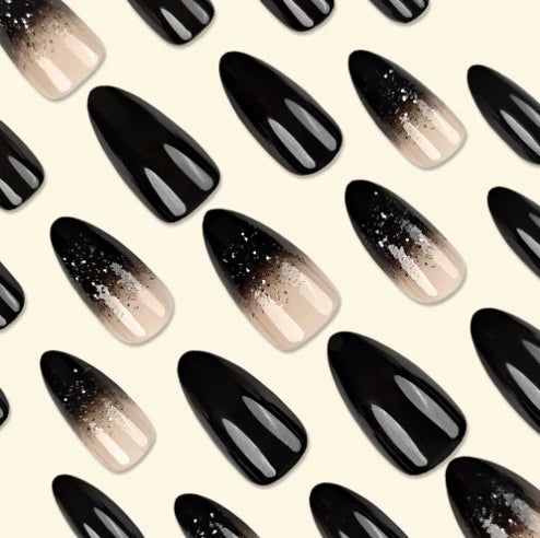 Stiletto Nail Extensions Glitter Ombre Easy At-Home Application