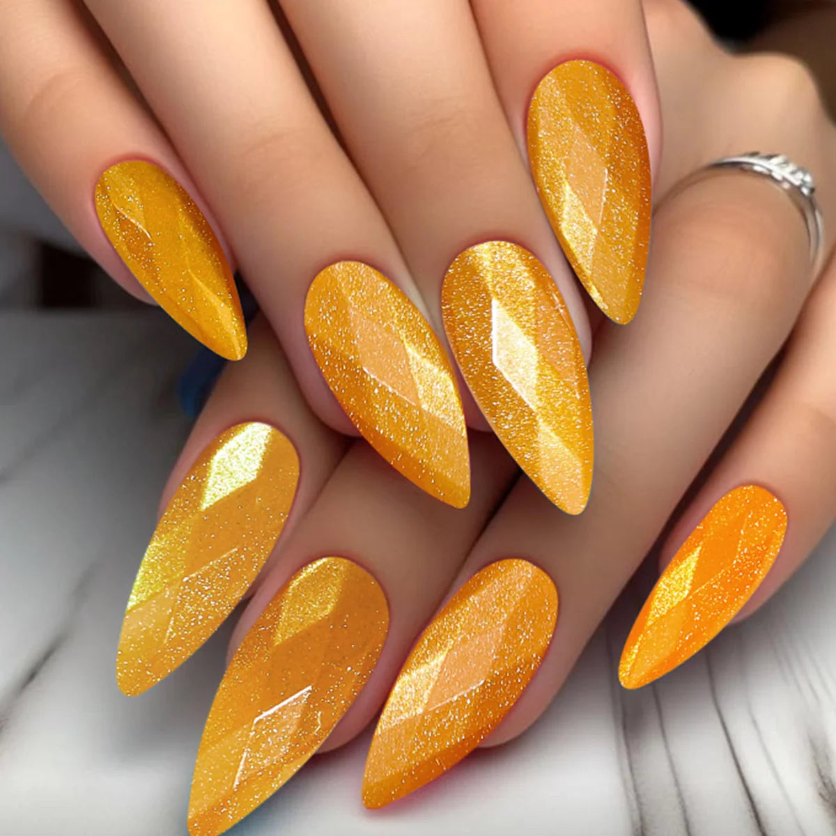 Stiletto Nail Extensions Glossy Chip-Resistant Easy-Apply Kit