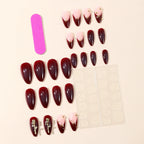 Stiletto Nail Extensions Gold Accents Reusable Set