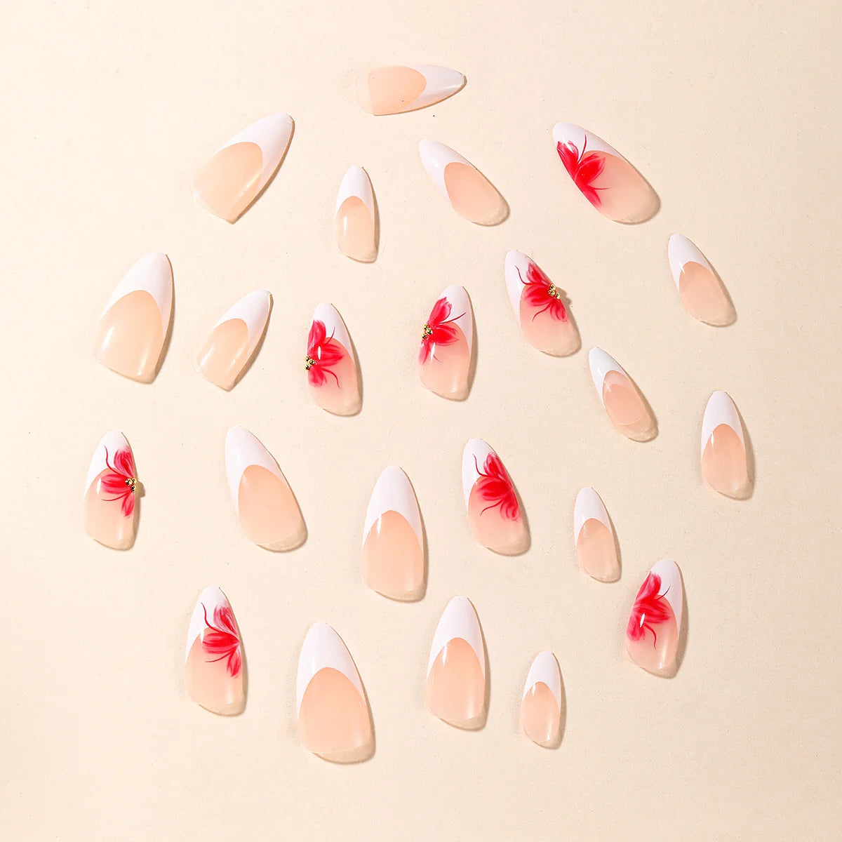 Stiletto Nail Extensions Hand-Painted Floral Acrylic