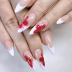 Stiletto Nail Extensions Hand-Painted Floral Acrylic