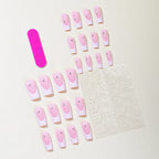 Stiletto Nail Extensions Pink Ombre Glossy Reusable