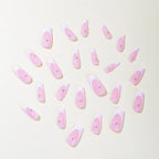 Stiletto Nail Extensions Pink Ombre Glossy Reusable