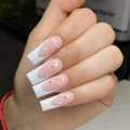 Stiletto Nail Extensions Pink Ombre Glossy Reusable