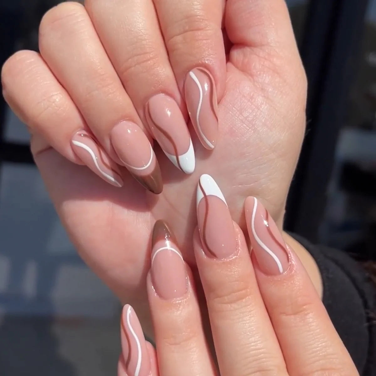 Stiletto Nail Extensions Wave Design Easy Application