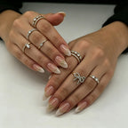 Stiletto Nail Set Bow-Embellished Reusable & Comfortable Fit