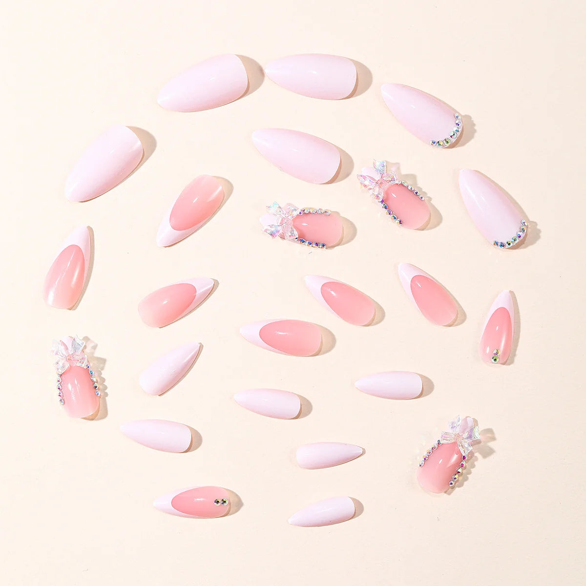 Stiletto Nail Set Gem Accented Acrylic Set of 180