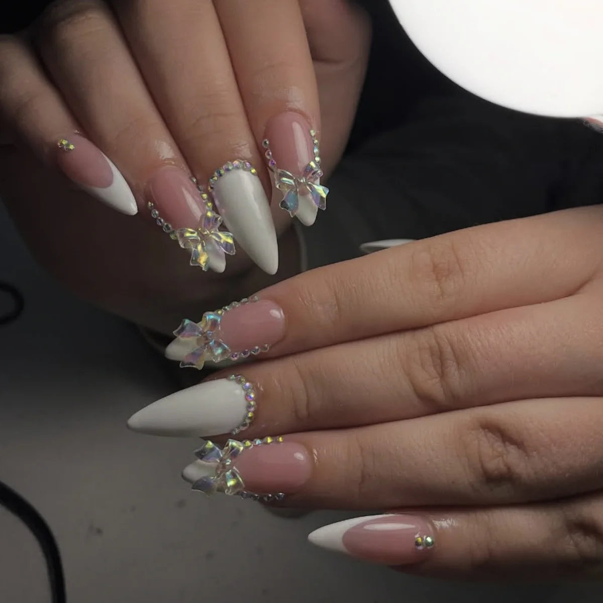 Stiletto Nail Set Gem Accented Acrylic Set of 180