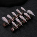 Stiletto Nail Set Marbled Effect Durable & Easy Application