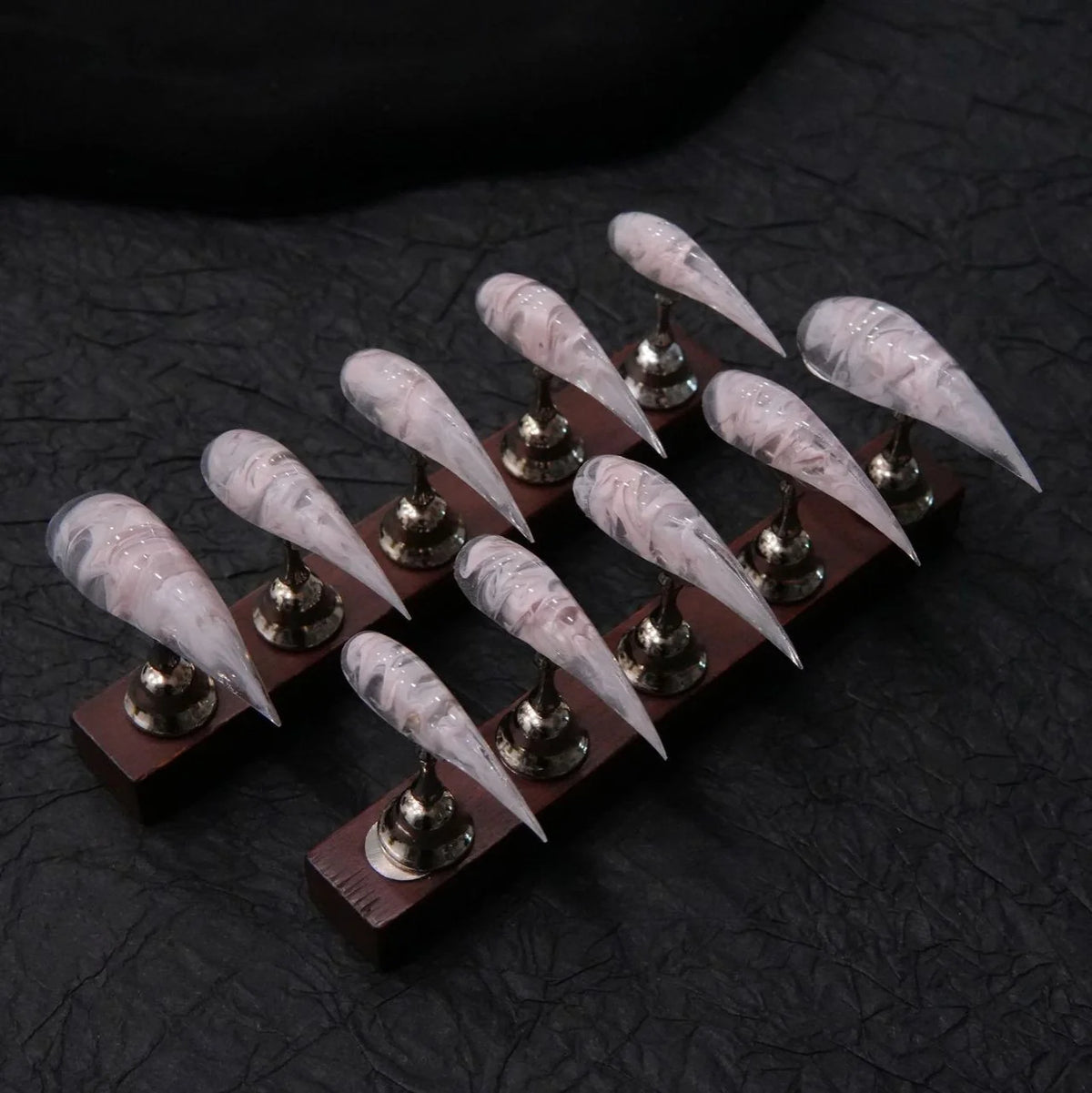 Stiletto Nail Set Marbled Effect Durable & Easy Application