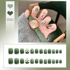Stiletto Nail Tips Black Glitter & Crystal Glue-On
