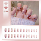 Stiletto Nail Tips Black Glitter & Crystal Glue-On