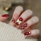 Stiletto Nail Tips Black Glitter & Crystal Glue-On