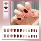 Stiletto Nail Tips Black Glitter & Crystal Glue-On