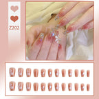 Stiletto Nail Tips Black Glitter & Crystal Glue-On