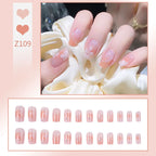 Stiletto Nail Tips Black Glitter & Crystal Glue-On
