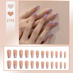 Stiletto Nail Tips Black Glitter & Crystal Glue-On