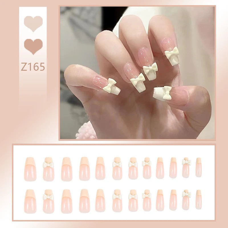 Stiletto Nail Tips Black Glitter & Crystal Glue-On