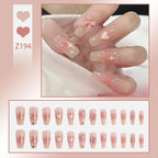 Stiletto Nail Tips Black Glitter & Crystal Glue-On