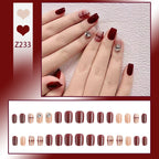 Stiletto Nail Tips Black Glitter & Crystal Glue-On
