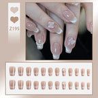 Stiletto Nail Tips Black Glitter & Crystal Glue-On