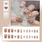 Stiletto Nail Tips Black Glitter & Crystal Glue-On