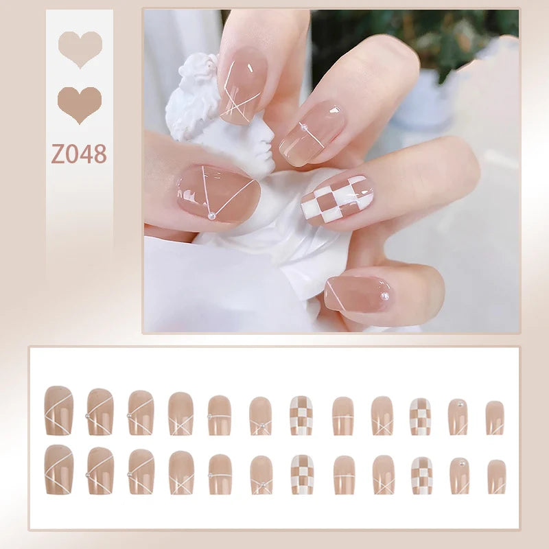 Stiletto Nail Tips Black Glitter & Crystal Glue-On
